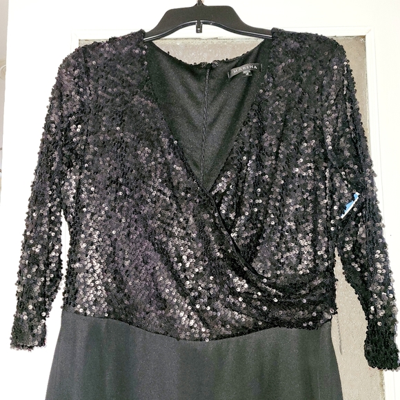❤️ NWT-Marina-Opaque Sequin Party dress-Size 16 Black - Picture 3 of 6